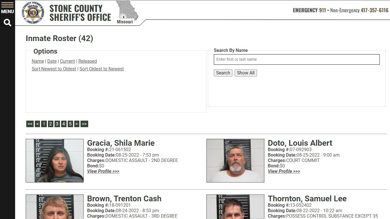 Inmate Roster - Current Inmates Booking Date Descending - Stone County ...